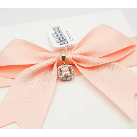 ZAWIESZKA MORGANIT DIAMENTY 585 RÓŻOWE ZŁOTO