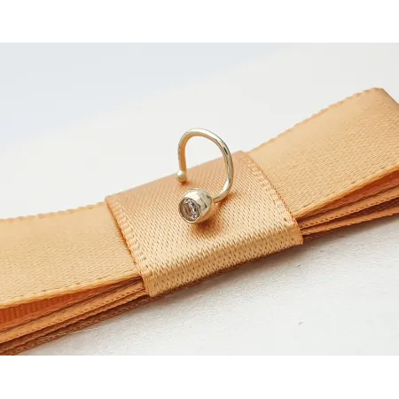 Złoty Kolczyk 585 Piercing Do Nosa Cyrkonia Biała