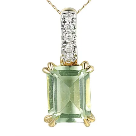 ZAWIESZKA ZIELONY AMETYST I DIAMENTY pr 585