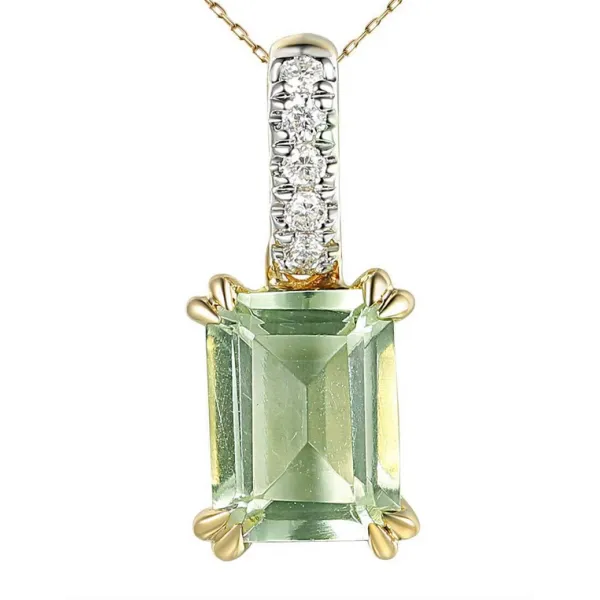 ZAWIESZKA ZIELONY AMETYST I DIAMENTY pr 585