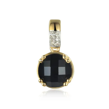 Złota Zawieszka Agat i Diamenty pr 585 na Prezent