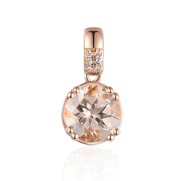 Zawieszka Morganit Diamenty Próba 585 na Prezent