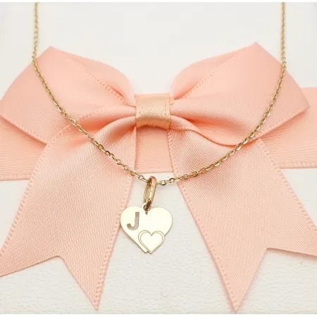 Złota Zawieszka Literka ''J'' w Sercu 585