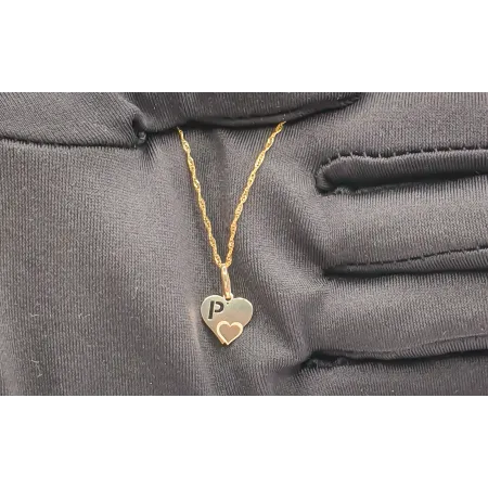 Złota Zawieszka Literka ''P'' w Sercu 585