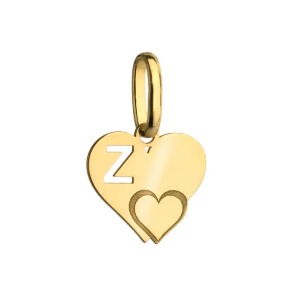 Złota Zawieszka Literka ''Z'' w Sercu 585