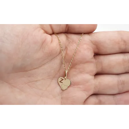 Złota Zawieszka Literka ''Z'' w Sercu 585