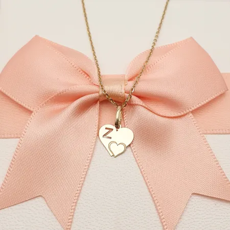 Złota Zawieszka Literka ''Z'' w Sercu 585