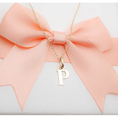 Złota Zawieszka Mała Literka ''P'' pr 585