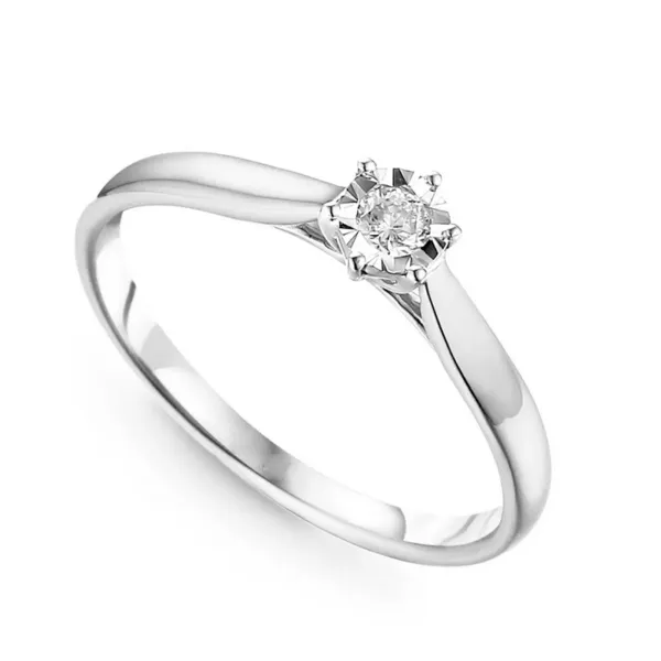 ZŁOTY PIERŚCIONEK ZARĘCZYNOWY Z BRYLANTEM 0,09ct 