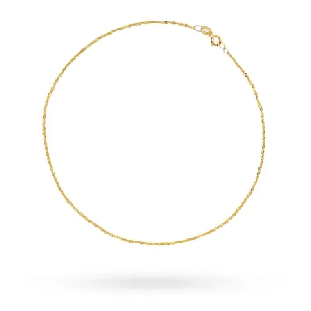 Złota Bransoletka 585 na Nogę Singapur Diament