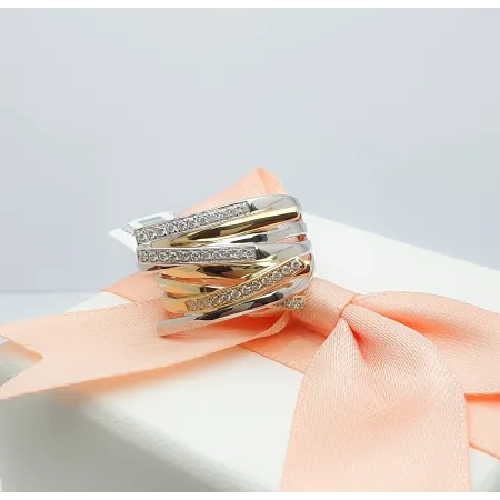 EKSKLUZYWNY ZŁOTY PIERŚCIONEK DIAMENTAMI 0,25CT