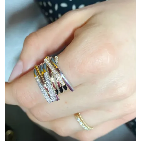 EKSKLUZYWNY ZŁOTY PIERŚCIONEK DIAMENTAMI 0,25CT