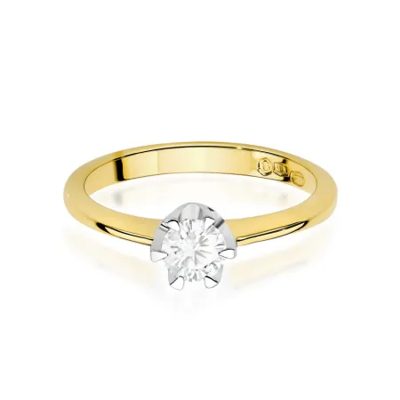 Złoty Pierścionek 585 Zaręczynowy Brylant 0,50ct