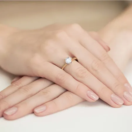 Złoty Pierścionek 585 Zaręczynowy Brylant 0,70ct