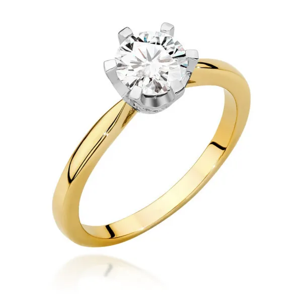 Złoty Pierścionek 585 Zaręczynowy Brylanty 0,76ct