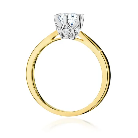 Złoty Pierścionek 585 Zaręczynowy Brylanty 0,76ct