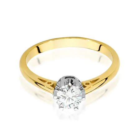 Złoty Pierścionek 585 Zaręczynowy Brylant 0,50ct