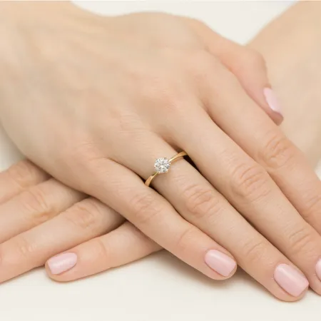 Złoty 585 Pierścionek Zaręczynowy Brylant 0,50ct