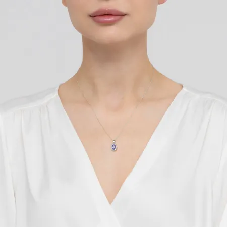 Złota Zawieszka Tanzanit Brylanty Próba 585 