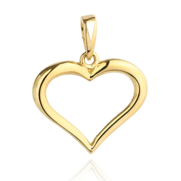 Złota Zawieszka 585 Serce Konturowane Eleganckie