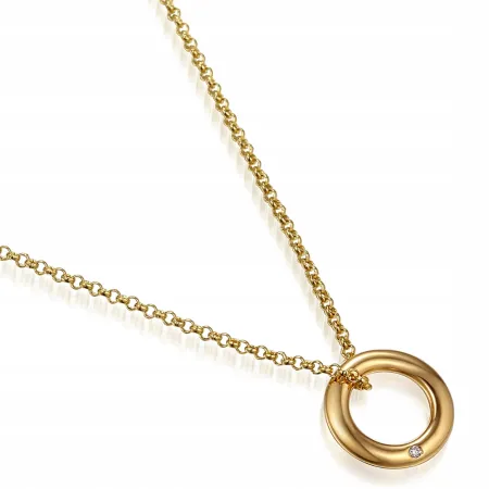 ZŁOTY ELEGANCKI ŁAŃCUSZEK Z ZAWIESZKA