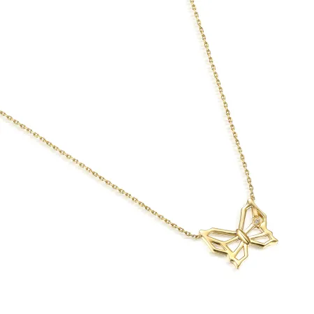 Naszyjnik Złoty z Diamentami Motyl