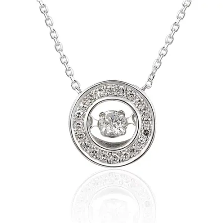 Naszyjnik w Białym Złocie Diamenty Próba 585