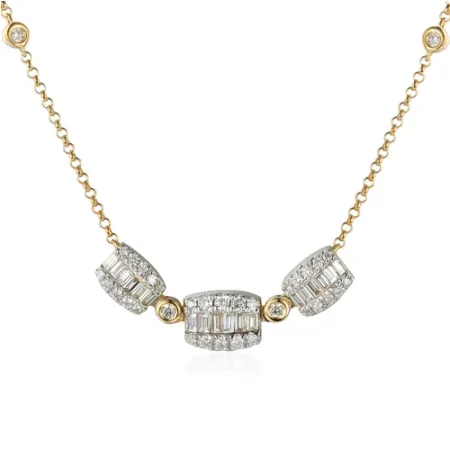 Naszyjnik 585 Białe Złoto z Diamentami na Prezent 