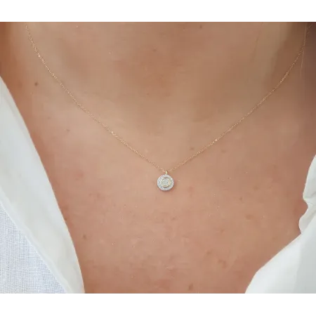 ZŁOTY NASZYJNIK DIAMENTY PRÓBA 585