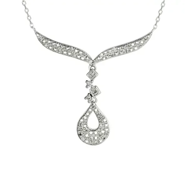 Elegancki Naszyjnik Diamenty pr 585 Białe Złoto