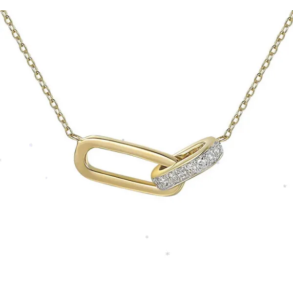 Modny Naszyjnik Złoty 585 Celebrytka Diamenty 