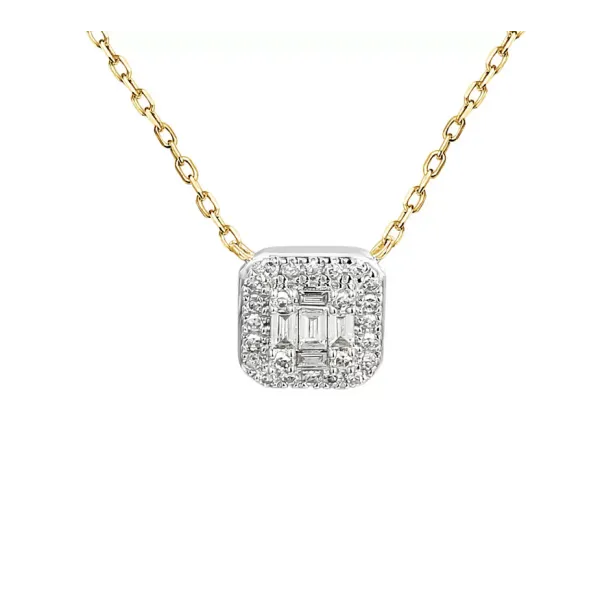 Naszyjnik Złoty 585 Celebrytka Diamenty Bagietkowe