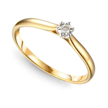 ZŁOTY PIERŚCIONEK ZARĘCZYNOWY 585 BRYLANT GRAWER