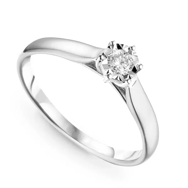 ZŁOTY PIERŚCIONEK ZARĘCZYNOWY Z  BRYLANT 0.14ct