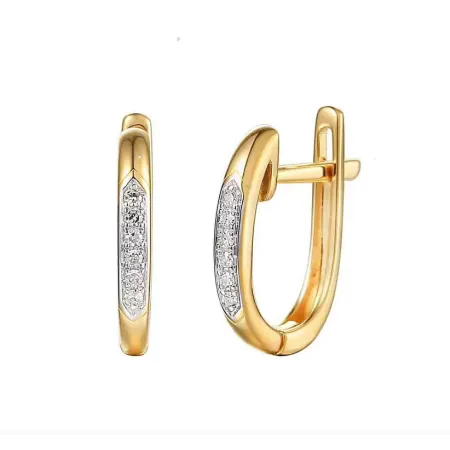 Złote 585 Kolczyki z Diamentami Elegancki Prezent