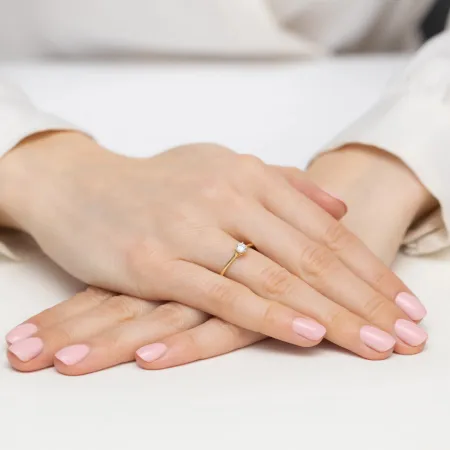 Złoty Pierścionek Zaręczynowy z Brylantami 0,26ct