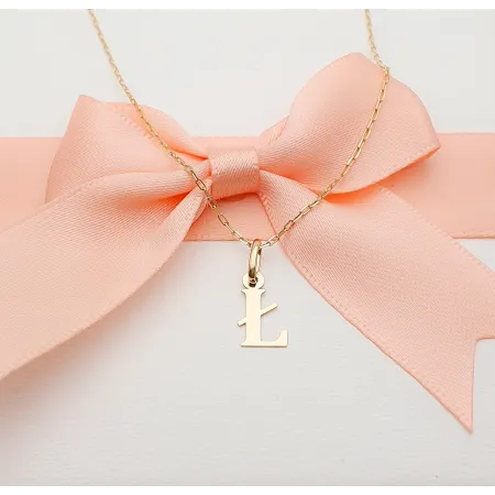 Złota Zawieszka Mała Literka ''Ł'' pr 585