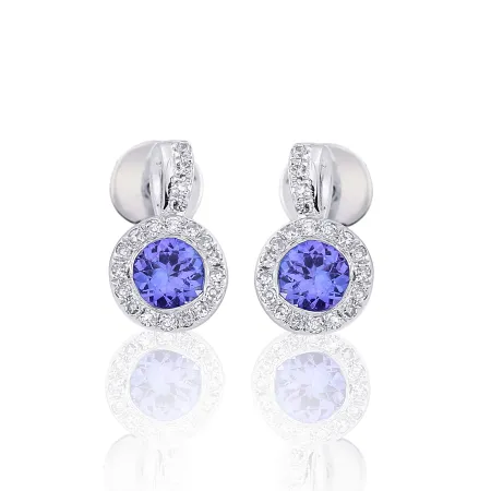 KOLCZYKI SZTYFT SZMARAGD I DIAMENTY 585 PREZENT