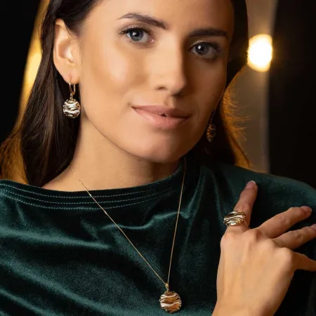 ZŁOTE MODNE 585 KOLCZYKI DIAMENTY NA PREZENT