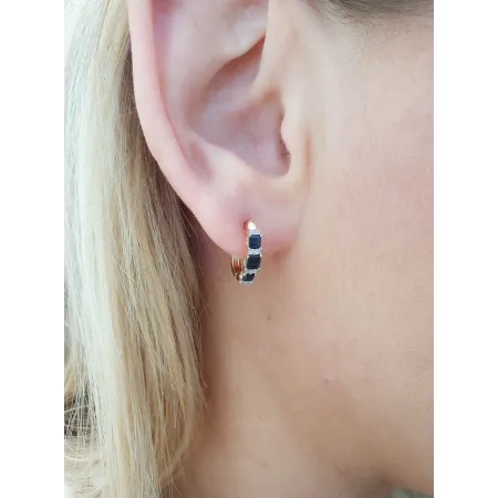 Złote Kolczyki z Szafirami i i Diamentami pr.585