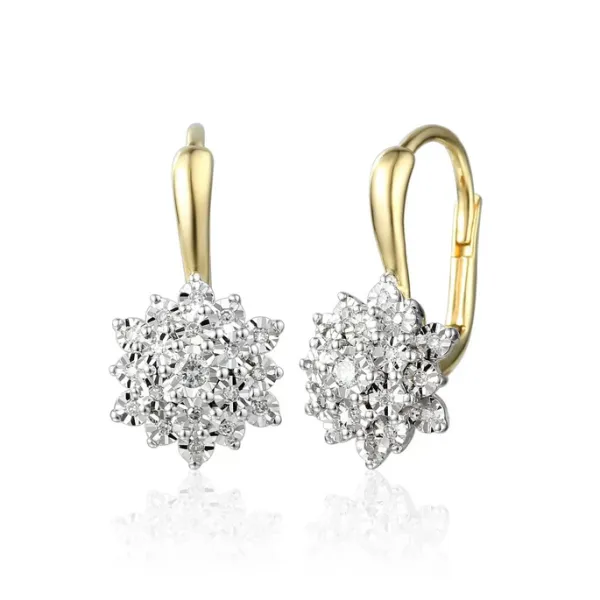 Modne 14K Kolczyki Diamenty Patentka na Prezent