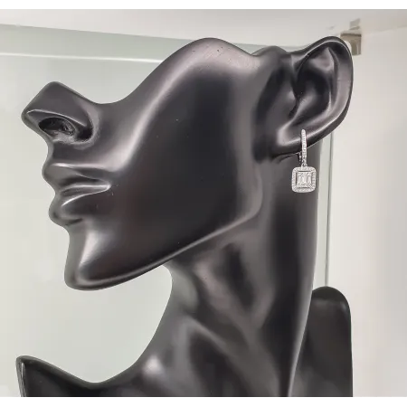 Eleganckie Kolczyki 585 Diamenty Białe Złoto