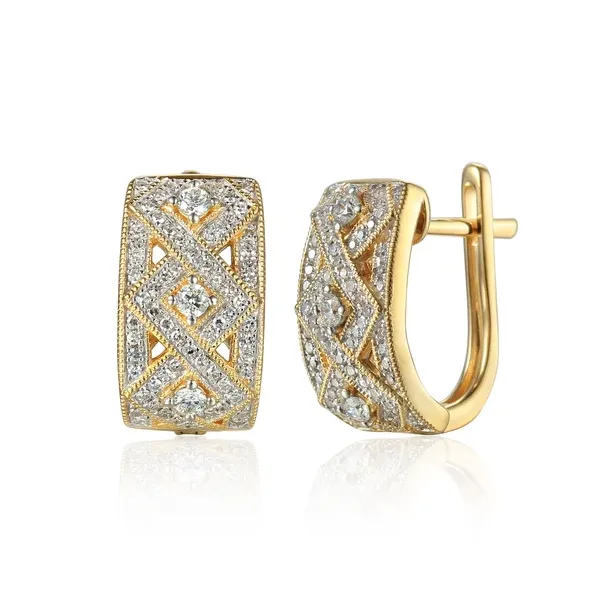 Eleganckie 14K Kolczyki z Diamentami Angielskie