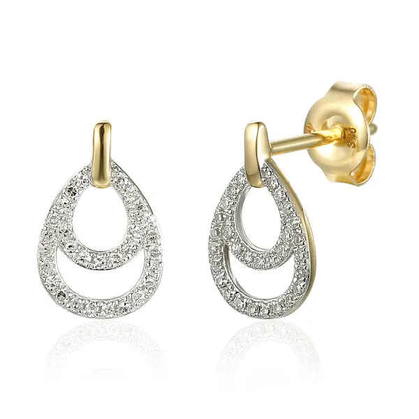 ZŁOTE 585 KOLCZYKI Z DIAMENTAMI SZTYFT