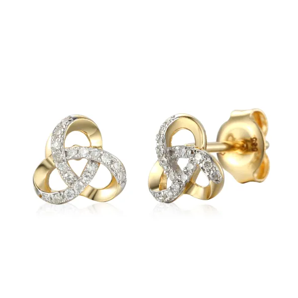 ZŁOTE KOLCZYKI Z DIAMENTAMI PRÓBA 585