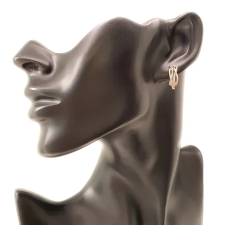 Złote 14K Kolczyki Diamenty Zapięcie Angielskie