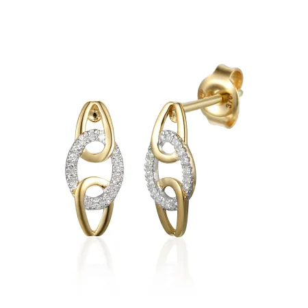 ZŁOTE KOLCZYKI Z DIAMENTAMI PRÓBA 585