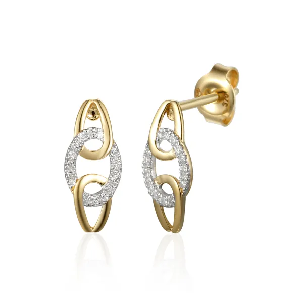 ZŁOTE KOLCZYKI Z DIAMENTAMI PRÓBA 585