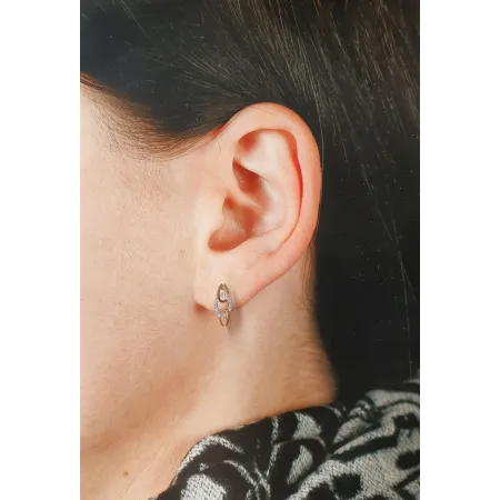 ZŁOTE KOLCZYKI Z DIAMENTAMI PRÓBA 585