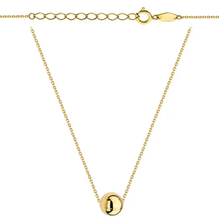 Złoty Naszyjnik 585 z Dużą Kulką Regulowany